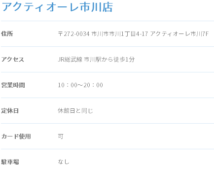 �~���[�@�A�N�e�B�I�[���s��X�@�c�Ǝ��ԂƋx��